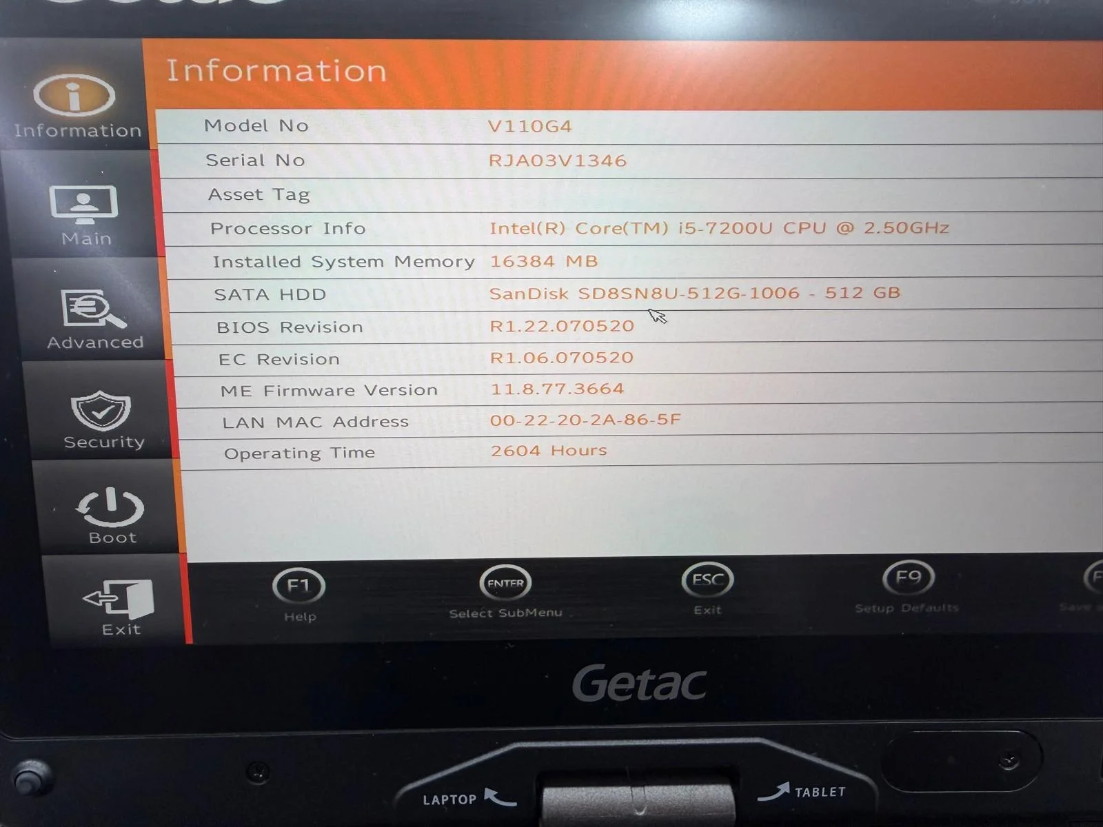 Laptop SH GETAC v110 g4 Fully Rugged i5-7200U SSD Diagnoza Auto - imagine 2