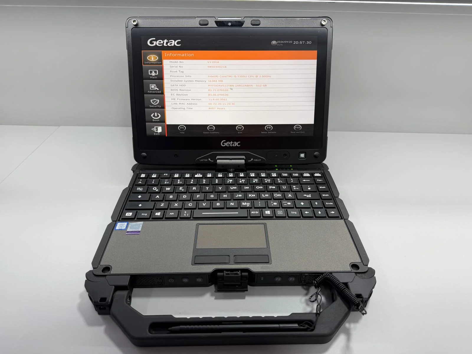 Laptop/Tableta SH GETAC v110 g4 i5-7200U SSD 512Gb 16GB Ram Diagnoza Auto