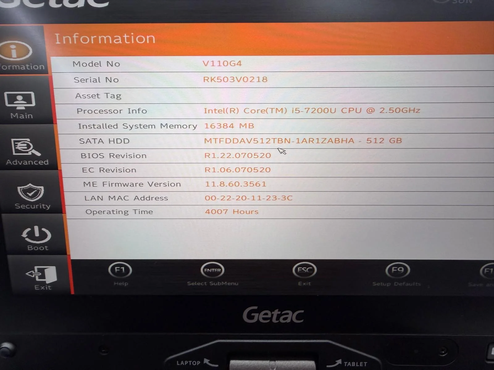 Laptop/Tableta SH GETAC v110 g4 i5-7200U SSD 512Gb 16GB Ram Diagnoza Auto - imagine 4