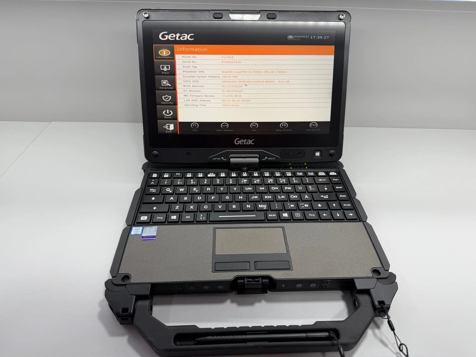 Laptop SH GETAC Fully Rugged i5-7200U SSD 512Gb 24GB Ram Diagnoza