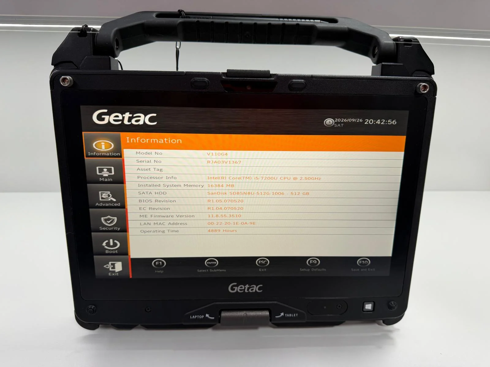 Laptop SH GETAC Fully Rugged i5-7200U SSD 512Gb 16GB Ram
