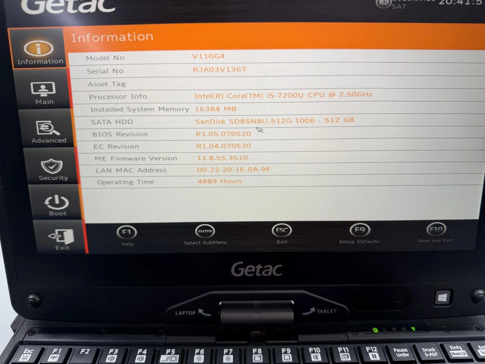 Laptop SH GETAC Fully Rugged i5-7200U SSD 512Gb 16GB Ram - imagine 3