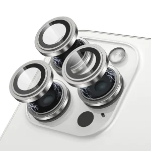 Sticla protectie camera iPhone 15 Pro / iPhone 15 Pro Max - White Titanium
