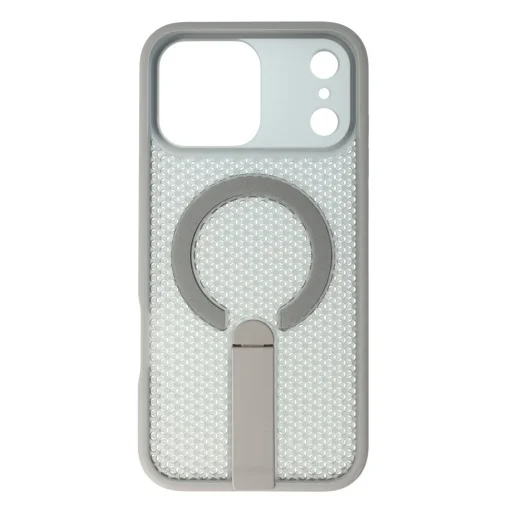 Toc TPU+PC 3D Grid Apple iPhone 17 Pro Max Titanium Grey - imagine 2
