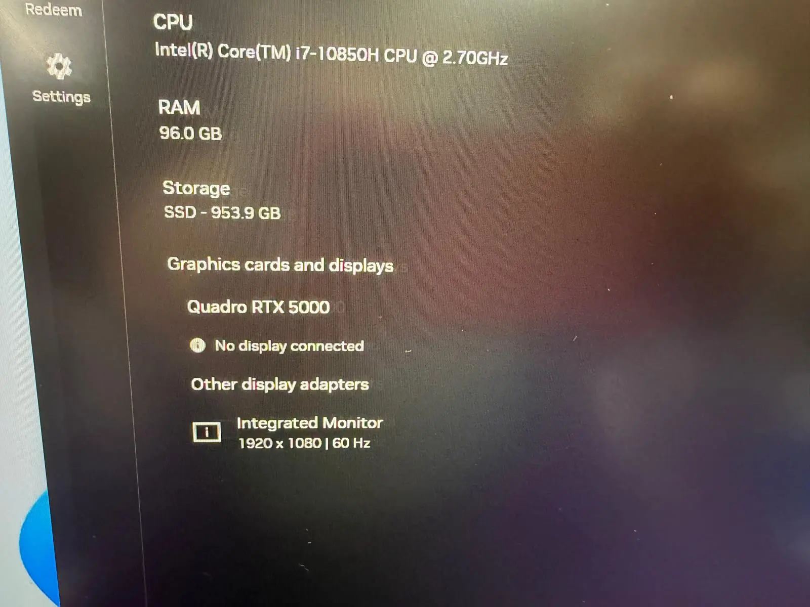 Laptop SH Dell Precision 7750 i7-10850H 96GB RAM SSD 1TB Quadro RTX 5000 16GB - imagine 12