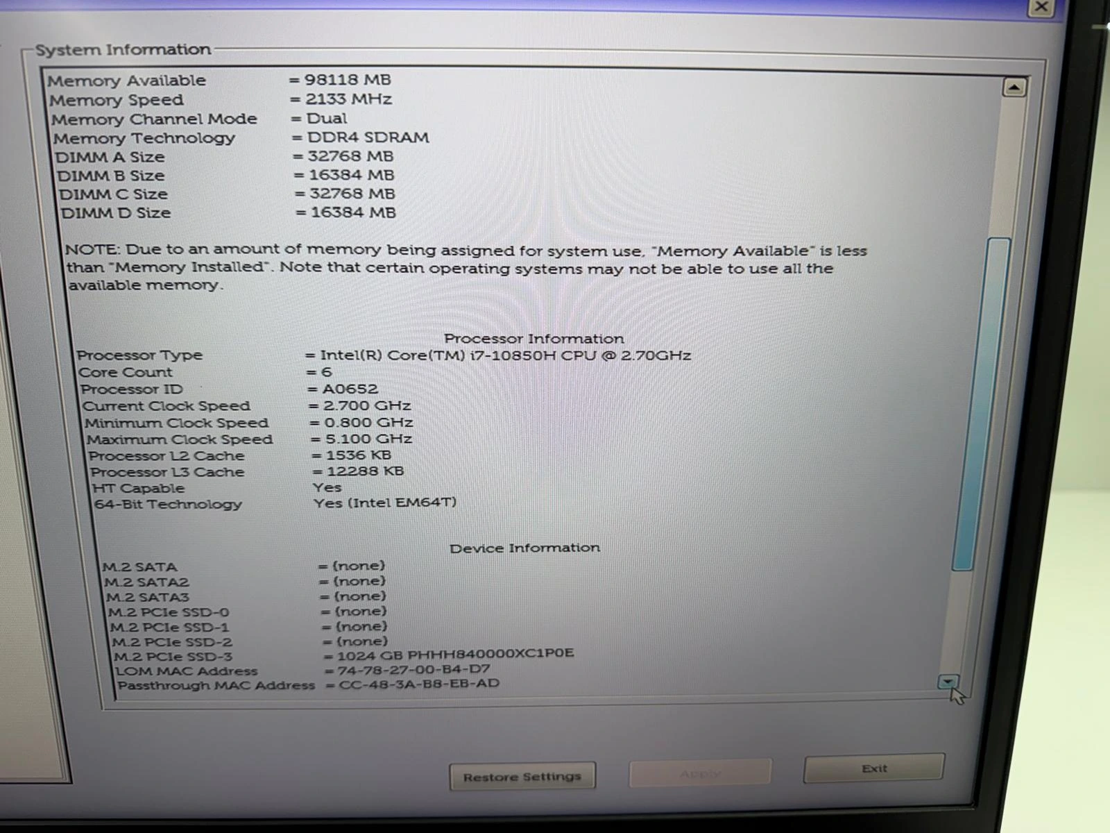 Laptop SH Dell Precision 7750 i7-10850H 96GB RAM SSD 1TB Quadro RTX 5000 16GB - imagine 4