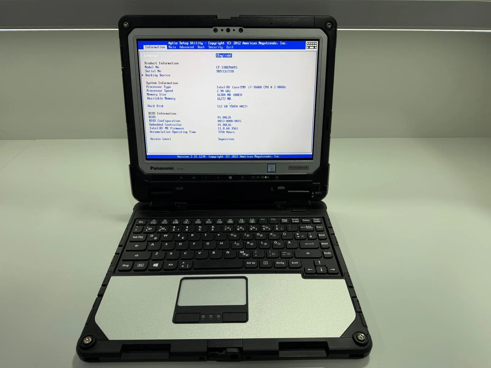 Laptop/Tableta SH Panasonic Toughbook CF-33 i7-7600U SSD 512gb 16gb RAM tastatura detasabila