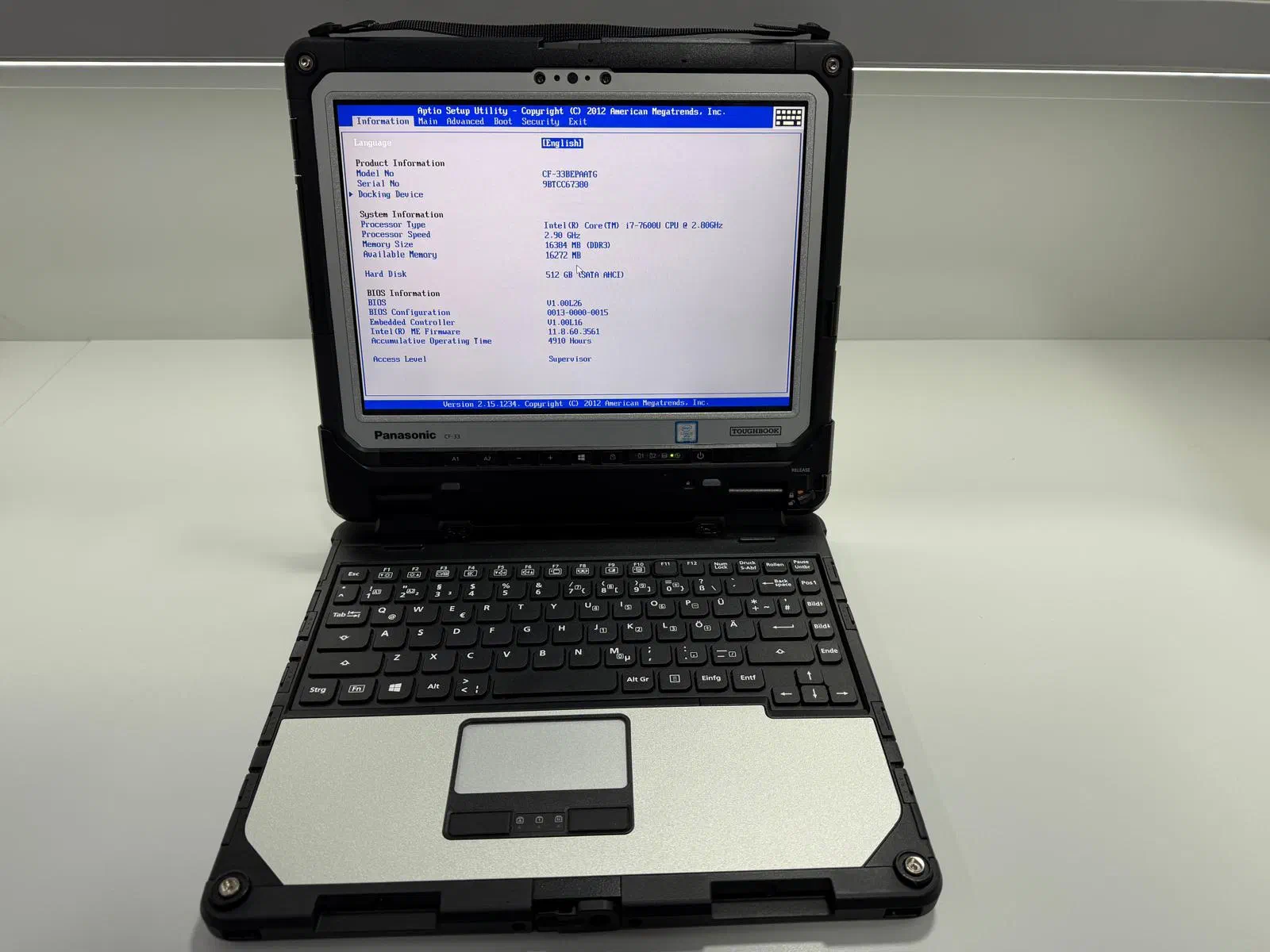 Laptop Tabletă SH Panasonic Toughbook CF-33 MK1 i7-7600U SSD 512GB 16GB RAM Tastatura Detasabila 4G LTE GPS Scanner 2D