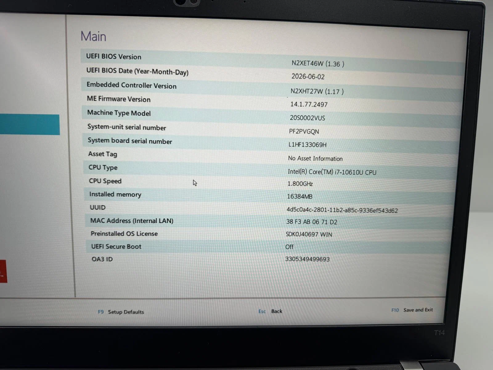 Laptop SH Lenovo ThinkPad T14 Gen 1 i7-10610U 16GB RAM SSD 512GB Touchscreen - imagine 2
